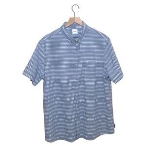 ROWM Blue Striped Button Down, XL